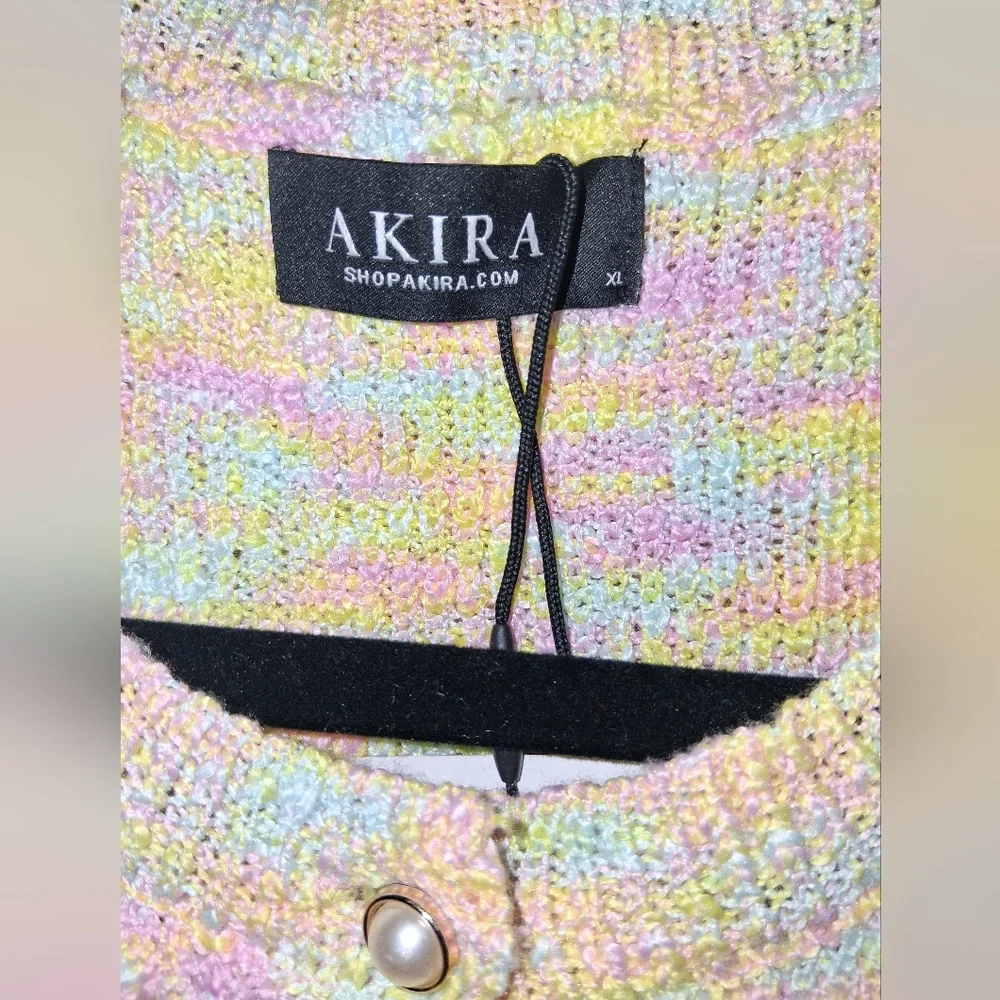 Akira Yellow Cropped Cardigan Sweater - Picture 7 of 9